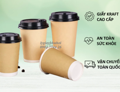 Ly giấy kraft, cốc giấy kraft 22oz-700ml-2 lớp 